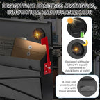 Wall Mount Mailbox, Large Capacity Mailbox for House, with Flag, Visibility Galvanized Steel Rust-Proof Metal Post Drop Box, Mailboxes for Outside, 15.74"×9.84"×4.33" Solar Lanterns Black