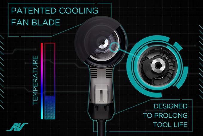AirVANTAGE 5" Palm-Style, 2nd Generation Industrial Advanced Electric Sander Central-Vacuum with Low-Profile Pad (3/32- PSA Vinyl)