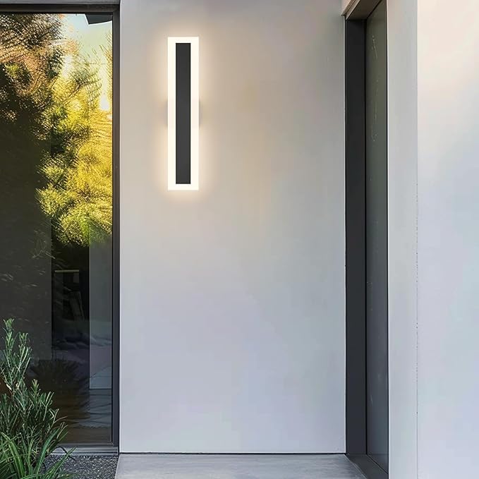LamQee 15.8 Inch Long Outdoor Wall Lights Modern Exterior Lighting Fixtures for House, Waterproof 3000K 11W 550LM LED Linear Outdoor Wall Sconces Lighting for Porch Patio Garage Door Yard Indoor
