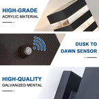 2PK Dusk to Dawn Sensor Outdoor Wall Lights Up Down Porch Lights Modern Exterior Light Fixtures Photocell Waterproof Black Aluminum Housing for Front Porch, Patio, Garage (Use Two E26 Bulbs)