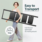 WOA WOA 4 Step Ladder, Foldable Ladder with Wide Pedals and Handle, Sturdy Ladders for Home and Kitchen with Anti-Slip Feet, Supports up to 330 lbs - Black