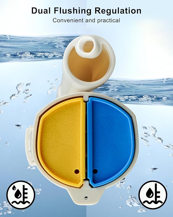 2-Inch Toilet Flush Valves, Dual Flush Valve Toilet Repair Kit Compatible with Two Piece Toilets Top Push Button Valve, 10.8" Height