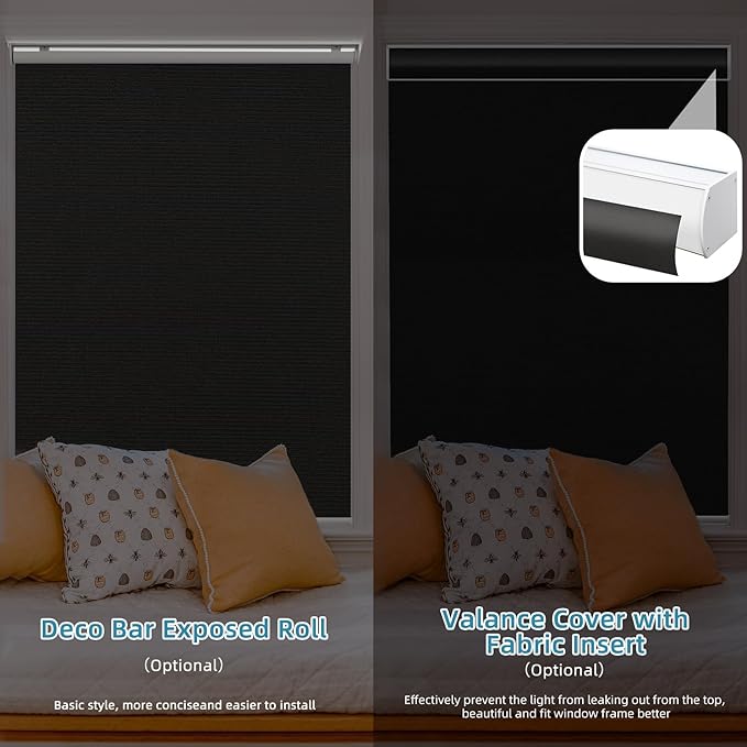 SmartWings Motorized Smart Blinds with Remote, Custom Automatic 100% Blackout Roller Shade Compatible with Alexa/Homekit/Google, Electric Smart Blinds for Indoor Windows, Eclipse Black