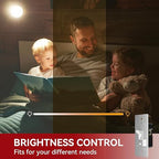 AIDA Toggle Slide Dimmer Switch for Dimmable LED Light/CFL/Incandescent 600 Watt max, Single-Pole or 3-Way, Rocker On/Off Wall Switch with Dimmer Slider, Wall Plate NOT Included, UL, White, 2 Pack