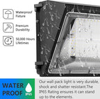 1-10V Dimmable 120W LED Wall Pack Light with Dusk to Dawn Photocell, 100-277V 16800LM 800-1000W HPS/HID Equiv., 5000K Outdoor Security Lighting, ETL Commercial Wall Mount Lights for Building
