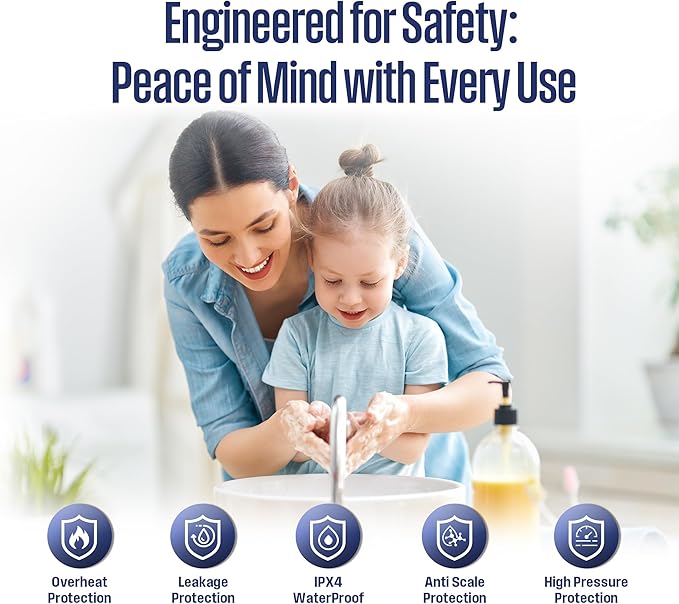 Westinghouse Electric Mini Tank Water Heater - 2.5 Gallon Point of Use Instant Hot Water 120V 1440W - Small Hot Water, Under Sink - Wall or Floor Mounted, Easy to Install, UL Listed