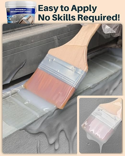 Transparent Waterproof Sealant,175oz Clear Transparent Waterproof Coating,Liquid Invisible Water Proof Agent for Roofs Walls,Garden,Bathroom,Kitchen Indoor & Outdoor Water Proof Sealant