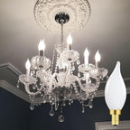 E12 Dimmable Candelabra LED Bulbs 40 Watt Candle Bulb 4000K Daylight Chandelier Light Bulb 4W Type B Light Bulb for Chandelier,Frosted Glass,400LM,6 Pack