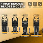 Bionso 20PCS Titanium Oscillating Tool Blade Cuts Metal and Wood, Sharp and Durable Multitool Blades, Multi Tool Blades Kits, Oscillating Saw Blades Fit Dewalt Milwaukee Ryobi Makita Worx Rockwell Wen