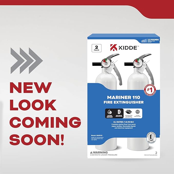 Kidde Fire Extinguisher for Boats, Single-Use 1A10BC, 2 Pack