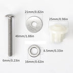 2Pcs Universal Toilet Tank Bolts Nuts, Heavy Duty Toilet Seat Screw Bolt Set, Premium Stainless Steel Hardware with Rubber Washers, Extra Long Nuts Easy Installation (MFL06)