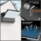 Modern Sleek Flood Lights Outdoor 120W, 14200LM 5000K Waterproof LED Security Lighting, 360° Rotatable Commercial Wall Pack for Yard, Car Lot, Building