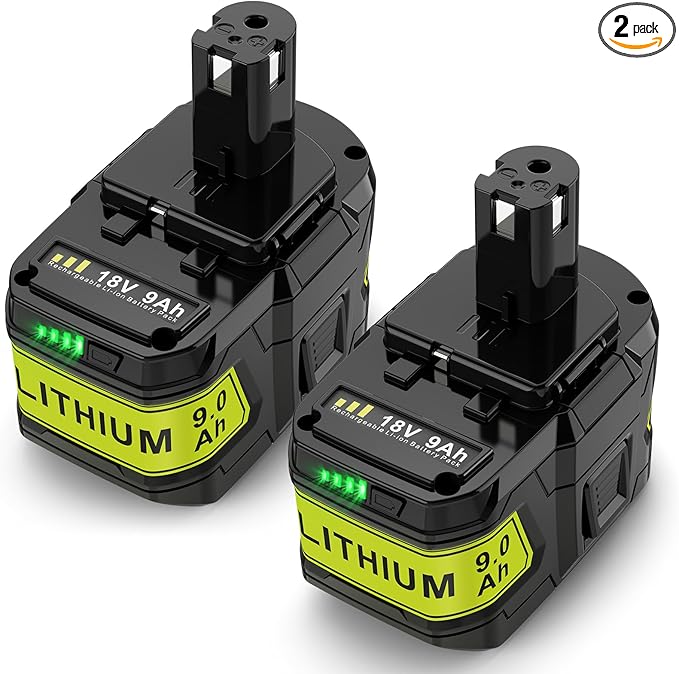 9.0Ah 18V P109 P108 P102 Replacement for Ryobi 18V Battery P103 P104 P105 P107 P106 18Volt ONE+ Lithium-Ion Cordless Power Tool Battery, 2Pack