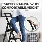 Taranta Step Ladder 3 Step Folding,Lightweight Portable Step Ladder with Anti-Split Pedal,Ladders with Convenient Handgrip,Aluminum Step Stool for Library, Home, Kitchen - Black