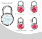 Combination Padlock 48 Pack, Fixed Dial Combination Padlock with Different Combinations, 2 in. Wide. Red Turntable, Lock for Gym & Locker, School, Toolbox, and More