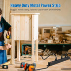 2Pack Rotating Mountable Power Strip, 12 Outlet Wall Mount Surge Protector, Metal Heavy Duty and Versatile Outlet Strip, Stylish Appearance, Sturdy and Durable, 10ft Power Cord.(Black)