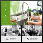 APPASO Touchless Kitchen Faucet with Soap Dispenser, Motion Sensor Activated Hands-Free Automatic Faucet with Pull Down Sprayer, Smart Faucets for Kitchen Sink Brushed Nickel (Battery-Powered)
