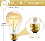 Incandescent Light Bulbs 40W，A19 Vintage Style Edison Light Bulb, 240 Lumen Dimmable 120V E26 Base Amber Glass Retro Bulb Old Fashioned, Squirrel Cage 2200K Warm Yellow Decorative Lamp, 6 Pack