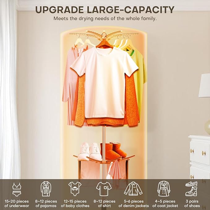 Portable Clothes Dryer 900W - Compact Mini Dryer for Small Apartments, Quick Dry Electric Clothes Dryer with Large Capacity for Dorm, RV, Travel
