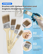 33PCS Paint Roller Kit with Extension Pole | 2–4 FT Pole | 9" & 4" Paint Rollers | Carry Bag | 4 Brushes & Tape | Professional Painting Supplies & Paint Brushes Set for Walls Ceilings and Home