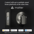 Level Lock (Matter) Smart Lock - World's Smallest, Most Beautifully Designed Matter-Over-Thread Deadbolt - Level App for iOS & Android | Works with Apple Home (Matte Black)