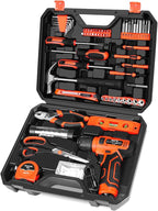 139-Piece Tool Set - Tool Kit with 8V Cordless Drill Driver in ToolBox Storage Case, General Household Drill Set for Home Repairs, Handyman, DIY Projects