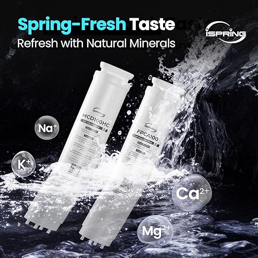 iSpring RCD100HCG Hot & Cold Reverse Osmosis System Countertop, Alkaline RO Water Filter Dispenser, 9 Temperature & 6 Dispensing Volume Options, TDS & Filter Lifespan Monitor, Plug and Play