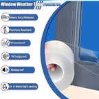 Window Weather Sealing Tape 2 Inch x 16.5 FT Weather Stripping Residue-Free Clear Window Insulation Caulk Tape for Doors Windows and Shower Glass Gaps Bathroom