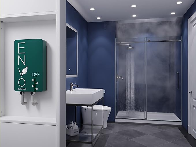 ANZZI Envo ANZZI Electric Tankless Water Heater 11 kW at 240 Volts, Small Enough to Install Anywhere - For for kitchen or bath faucet and shower (WH-AZ011-M2)