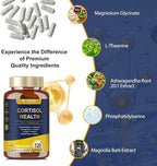 Cortisol Supplement with Ashwagandha,Magnesium,Rhodiola Rosea,L Theanine,Hormone Balance for Women Mood, Focus, Sleep Support 120 Vegan Capsules (Pack of 2)