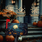 Halloween Pumpkin Castle Mailbox Covers Magnetic Standard Size 21x18 Inch Spooky Witch Mailbox Cover Moon Night Letter Post Box Wraps for Garden Yard Outdoor Decor