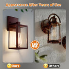 2 Pack Oil Rubbed Bronze Exterior Lighting Fixtures Wall Mount, Outside Front Porch Lights for House, Outdoor Lantern Lamp, Waterproof Wall Sconce Lights, Coach Light for Garage Entryway