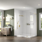 Lava Odoro Modern 2-Setting Square Shower System with Rain Shower Head and Handheld Spray Gold, Rainfall Shower Faucet Set Gold, Shower Valve and Trim Kit, Brushed Gold, SF103-SG