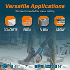 14 inch Diamond Saw Blade for Angle Grinder,Segmented General Purpose Blade Dry/Wet Cutting Blade for Concrete, Paver, Masonry, Terrazzo, Stone, Granite, Block, 1"-7/8" Arbor (3 Pack)