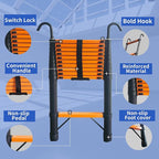 JADDUO Telescoping Ladder,12.5 FT Extension Ladder with Hook, Iron Lightweight Telescopic Ladder for Household and Outdoor Working