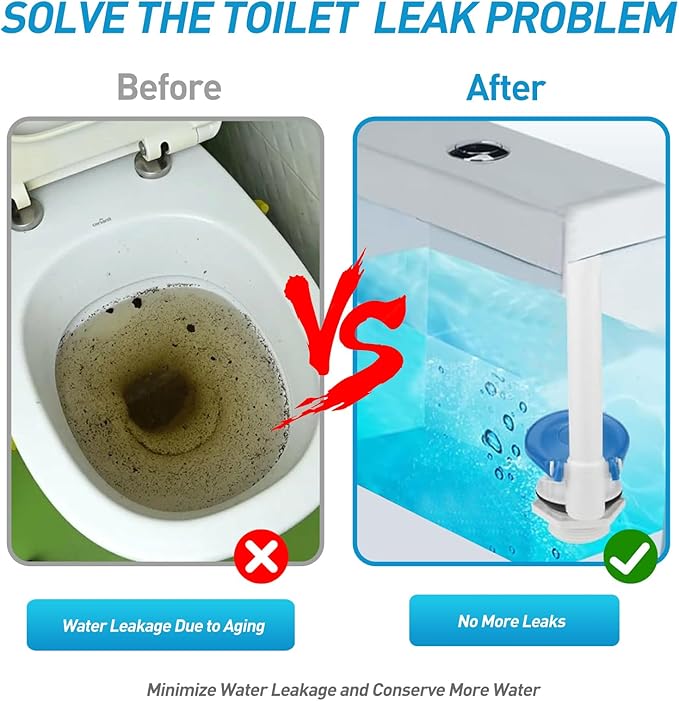 Toilet Flapper Replacement Kit - Premium Silicone Toilet Flusher Replacement Kit with Steel Chain, Universal American Standard Toilet Stopper Flapper 3 Inch, Fits for Various Toilet Types, Blue,1PCS