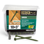 Deck Plus 3 Inch Epoxy Coated Exterior Wood and Fence Screws #10 x 3 Torx/Star Drive Included Coarse Thread, Outdoor Rust Resistant Decking Screw, Green, 5 lb Box, 310 Pieces | 48405