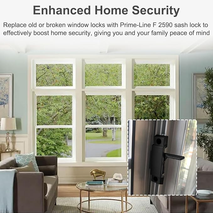 Window Sash Lock for Prime-Line F 2589, Sash Locks for Additional Home Security - 2 Pca