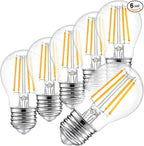 A15 LED Light Bulb 4W (40W Equivalent), 2700K Warm White, Dimmable Edison Filament, 400 Lumens, E26 Medium Base, Clear Glass – Ceiling Fan, Refrigerator/Appliance, Vanity & Chandelier (6-Pack)