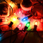 25 Pack C7 Clear Multicolor Incandescent Replacement Bulbs, 5W Warm White 2200K, E12 Base, Waterproof C7 Night Light Bulbs for Vintage Christmas String Lights Outdoor Indoor Home Party Decorations