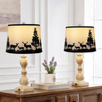 Lamp Shades Set of 2 - Drum Lampshades 11.4" x 12.9" x 9.8" Inches, Fabric Medium Replacement Lampshades for Table Lamp, Floor Lamp, Assembly Required, Spider,Linen