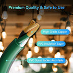 K KASONIC - 100 Ft Extension Cord with 3 Outlets, UL Listed 16/3 SJTW 3-Wire Grounded, 10A 125V 1625W for Indoor/Outdoor Use - Green