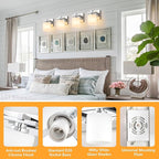 1 Light Modern Bathroom Light Fixtures Over Mirror, Chrome Vanity Lights for Bathroom Wall Sconces with Milky White Glass Shades, E26 Socket (Bulbs Not Included)