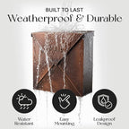 NACH Mailboxes for Outside Wall Mount, 10 x 10 x 4 inch Antique Copper Mail Boxes for House Outside, Waterproof Mailboxes for Outside - Chicago Style Mail Box