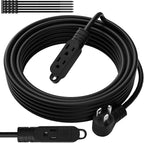 3 Prong Power Extension Cord with Multiple Outlets 15 FT, 16/3 Gauge Multi 3 Outlet Wire, 90 Degree Angled Male Plug, 16 AWG Grounded Wire (13A 125V 1625W), ETL Listed, Black Cable with 25 Cable Ties