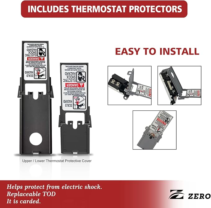 Zero EWH-02 Electric Water Heater Repair Kit with 4500W 240V Elements & TOD Thermostats, Upper/Lower, Fits Rheem, AO Smith, Richmond, Kenmore, GE