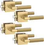 Asidrama 4 Pack Champagne Bronze Passage Door Handles, Door Lever with Door Knobs Indoor for Bedroom or Bathroom, Heavy Duty Door Handles Interior with Locks for Left Right Sided Doors