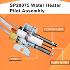 Upgraded SP20075 SP20305A Pilot and Igniter Assembly Kit Compatible with Richmond Water Heater Pilot Assembly, for PROTECH, GE, Rheem Natural Gas Water Heater Parts, Includes Burner Door Gasket