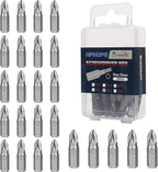 HPHOPE PZ2 Screwdriver Bit Set, Pozi Bits PZ2 1/4" Hexagon Bit (Length: 1", 25 Pack)