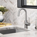 KRAUS Spot Free Oletto Single Handle Kitchen Bar Faucet in All-Brite Stainless Steel Finish, KPF-2600SFS (Pack of 1)